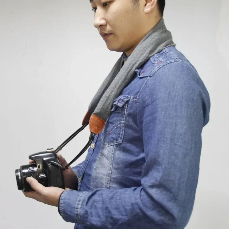 카메라 스카프 스트랩 조정 가능한 목 부드러운 어깨 여성 교정기, 니콘 캐논 EOS 5D 90D 6D 후지 DSLR용 패션 확장 로프