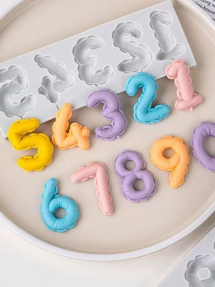 Balloon Number Silicone Baking Birthday Cake Decoration  Digital Mold for Cooking BBQ And Pastry ing
