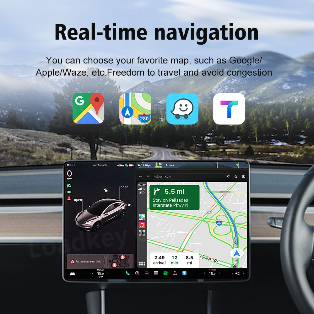 CarlinKit Drahtlose CarPlay Android Auto Für Tesla Modell 3 Modell X Y Modell S Auto Verbinden Siri Stimme Assistent Spotify waze 5G BT