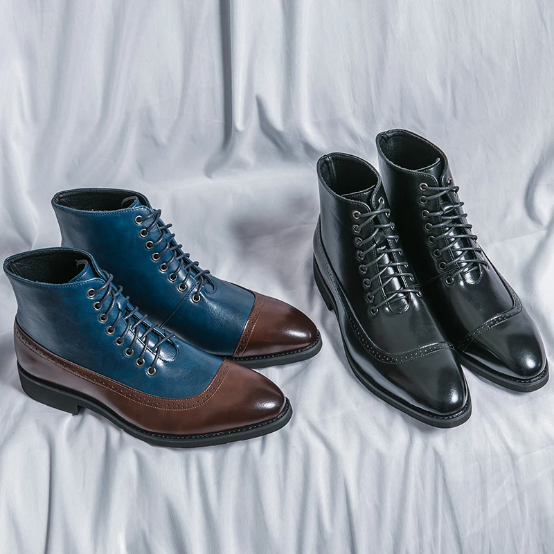 Bottes De Cowboy Homme Fait Main - Sur Mesure - Cuir - Blanc, Rouge, Bleu Et Beige
