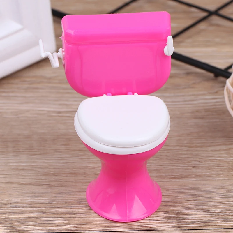 Dollhouse Furniture Bathroom Toilet Doll House Miniature Baby Pretend Toys 3