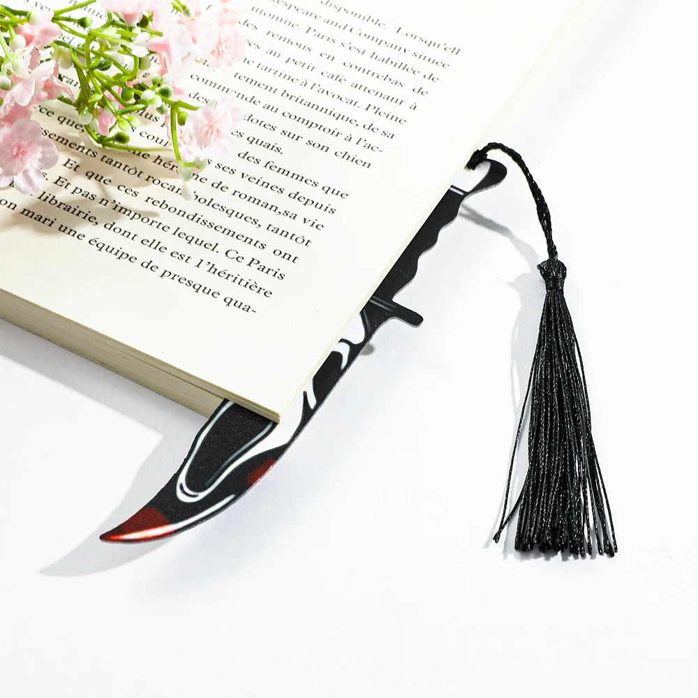 Acrylic Ghost Bookmark with Black Tassel For Horror Movie Lovers Read Marker Gift for Book Lovers Office Stationery 1pcs