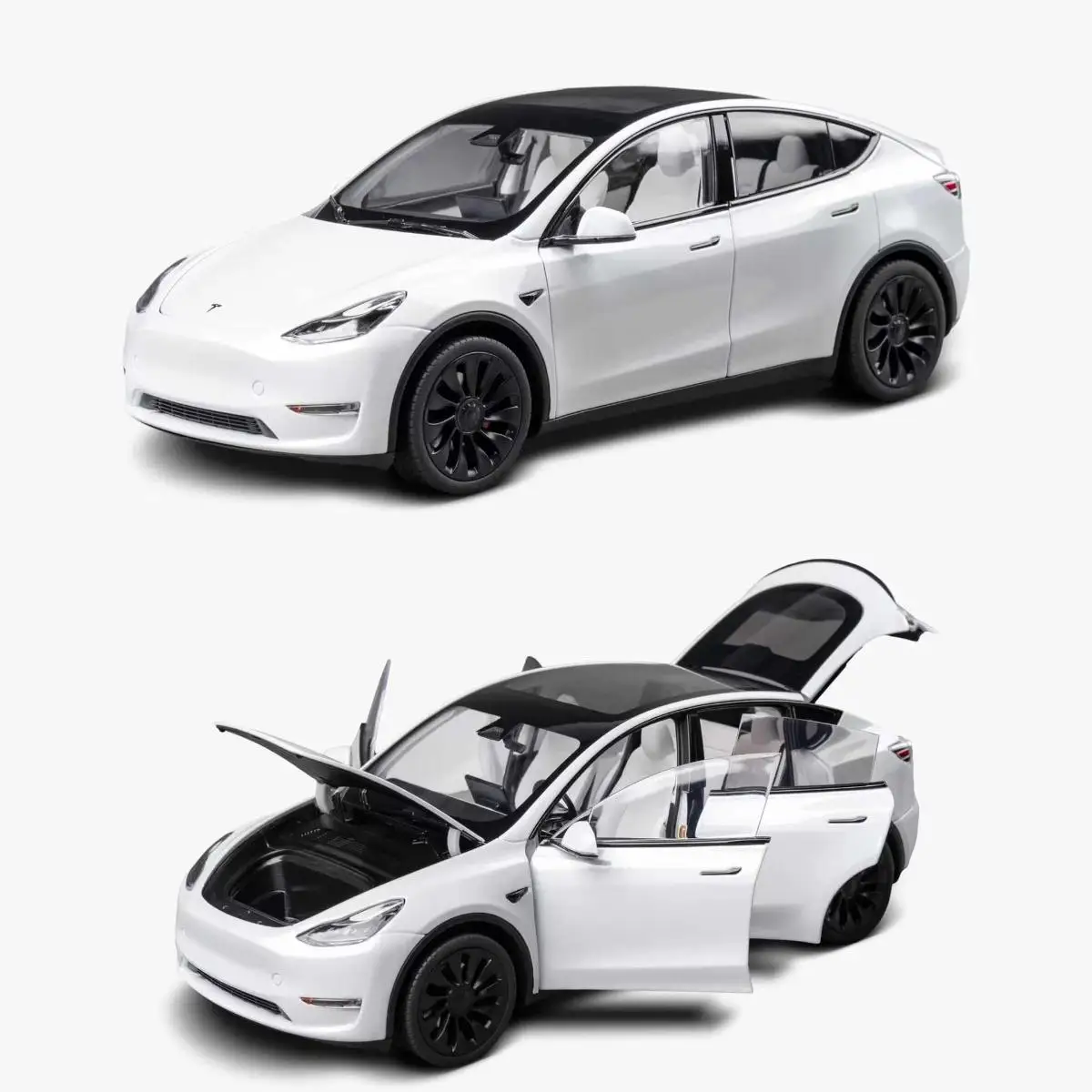 

Original Factory 1:18 Model Y White Alloy Fully Open Simulation Limited Edition Alloy Metal Static Car Model Toy Gift