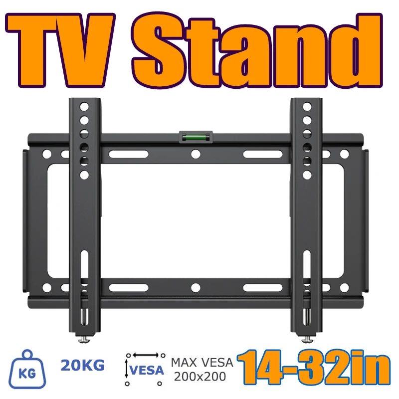 BEISHI Fixed TV Wall Mount Monitor Holder Adjustable TV Mount Bracket for 14-32 Inch Plasma HDTV LCD LED Screen Rack