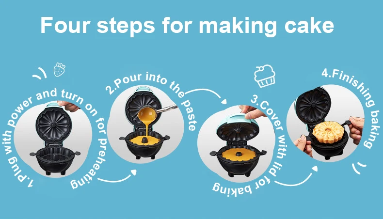 Description Picture 6 of itemElectric Waffle Bundt Cake Maker Barbecue Griddle Double-sides Baking Machine Grill Roaster Sandwich Iron Toaster Breakfast Pan