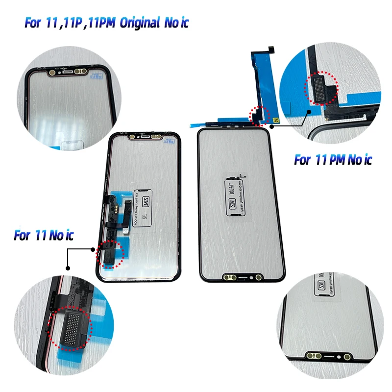 10 Pz Originale No Touch Ic Digitizer Con Oca Per Iphone 11 11Pro Max Touch Screen Display In Vetro Touch Ic Chip Bisogno Di Reball