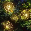 4PC Solar Garden Lights IP65 Waterproof Outdoor Garden Lights 8 Lighting Modes Dandelion Lights For Patio Lawn Party Festivals 4
