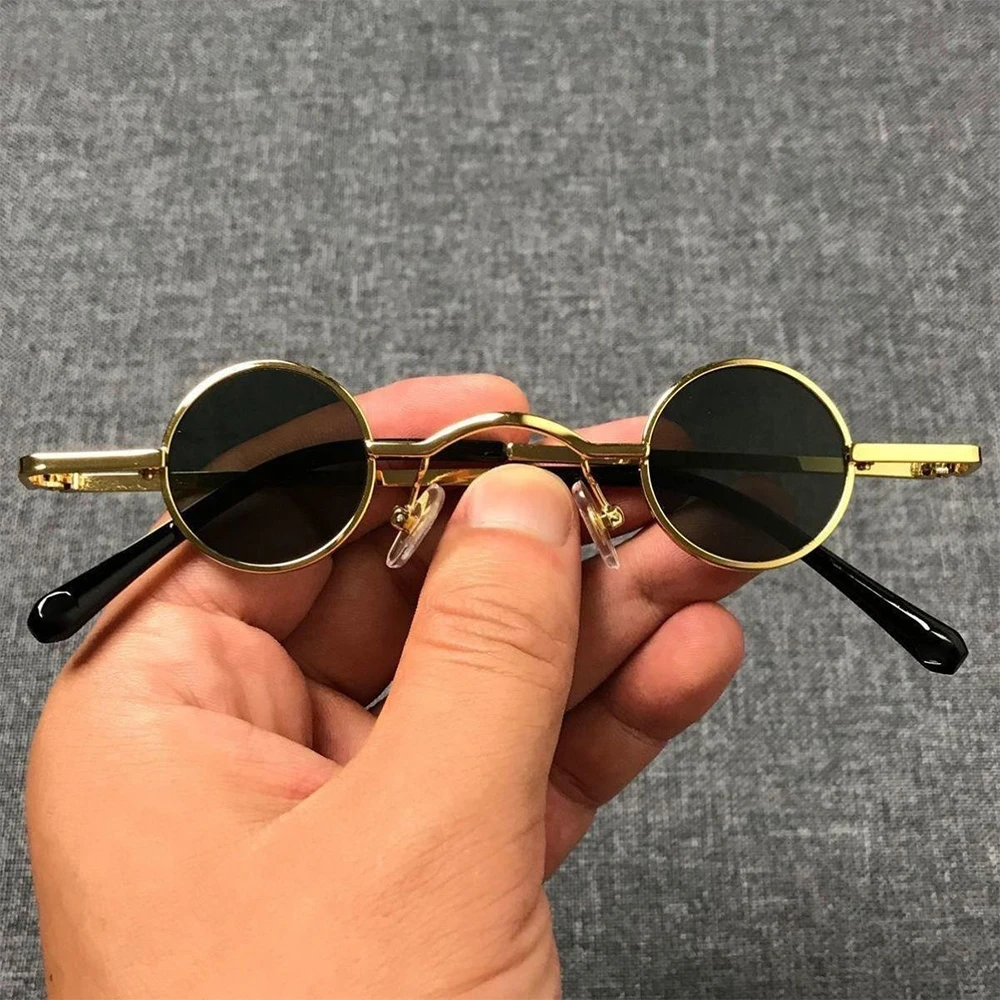 Small Round Sunglasses Ultra Metal Frame Punk Sun Glasses Retro