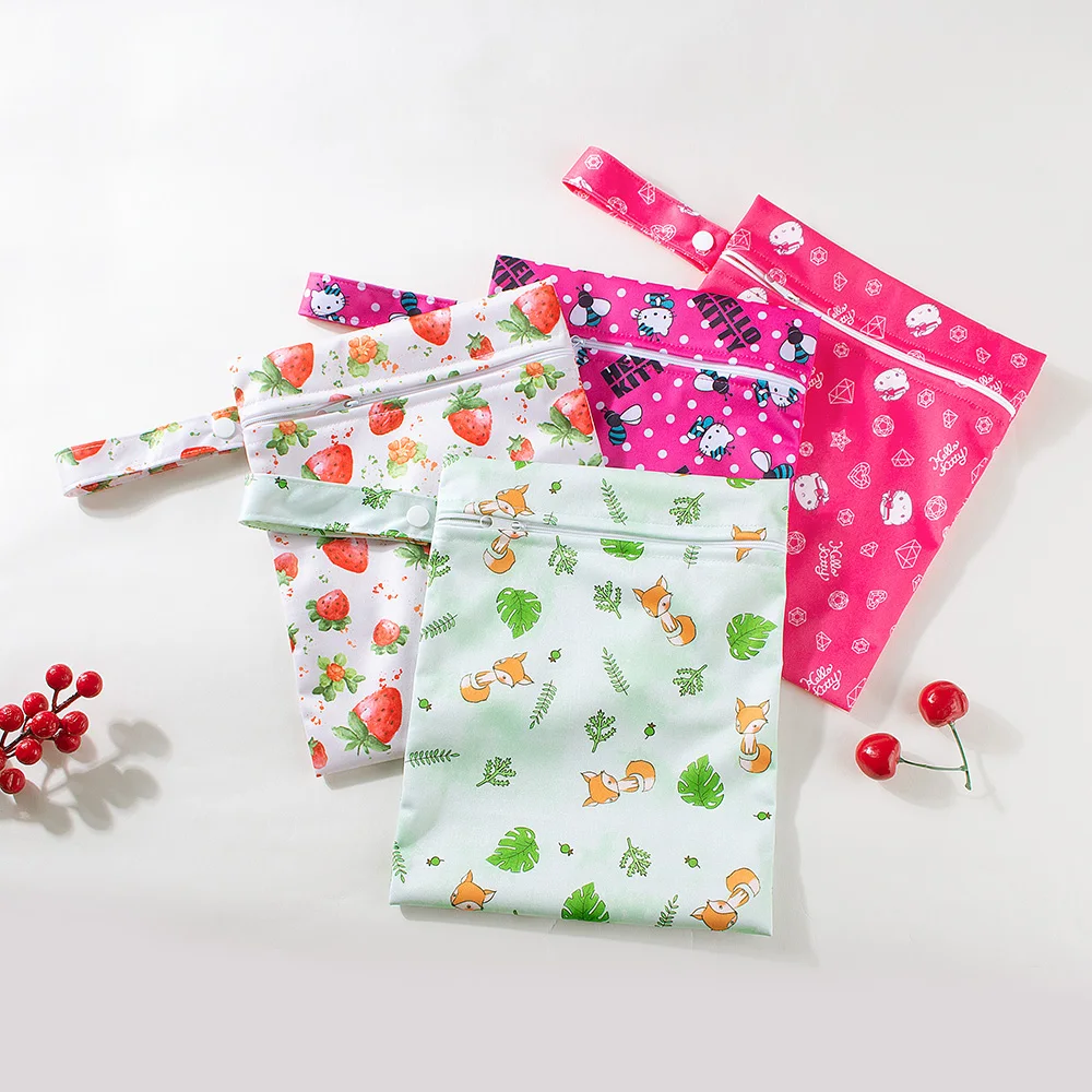 Baby Diapers Bag Waterproof PUL Wet Dry Nappy Bag Travel Outdoor Diaper Carry Pack Zipper Stroller Mini Handbag 20x25cm diaper backpack diaper pouch diaper bag