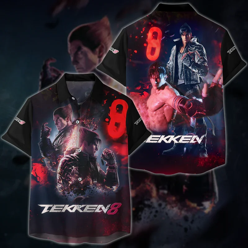 Tekken 8 Kazuya Mishima Video Game 3d Print Shirts Men Women Fashion Oversized Blouse Lapel Shirt Beach Camisas Unisex Clothing 5