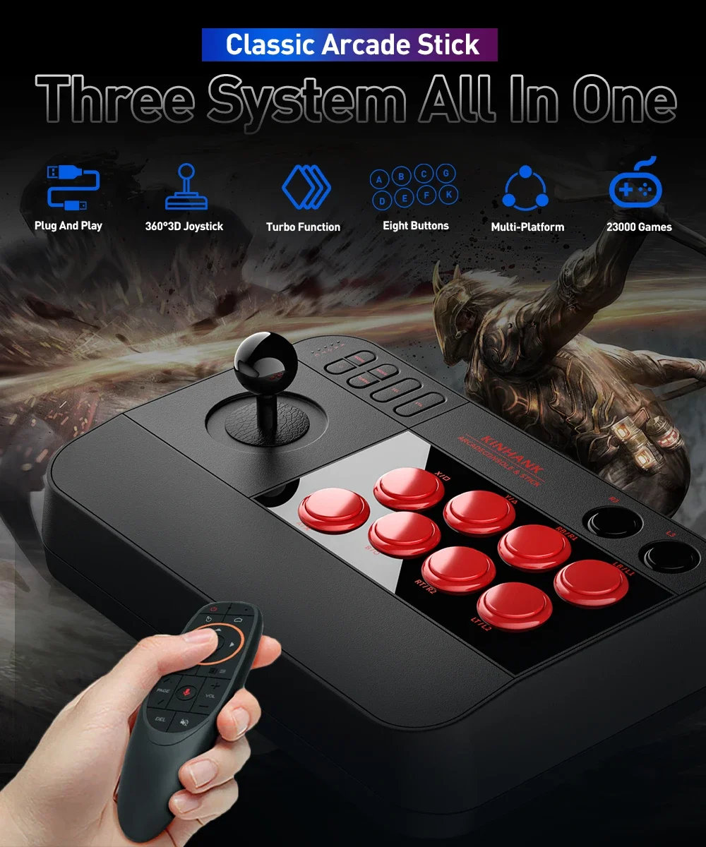 USB Ultimate home arcade fightstick controller for PC Switch Raspberry PI  Android Super Console X and more