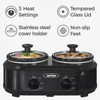 Double Slow Cooker,2 Pot Small Mini Crock Buffet Servers and Warmer,Dual Pot Oval Manual Slow Cooker 3