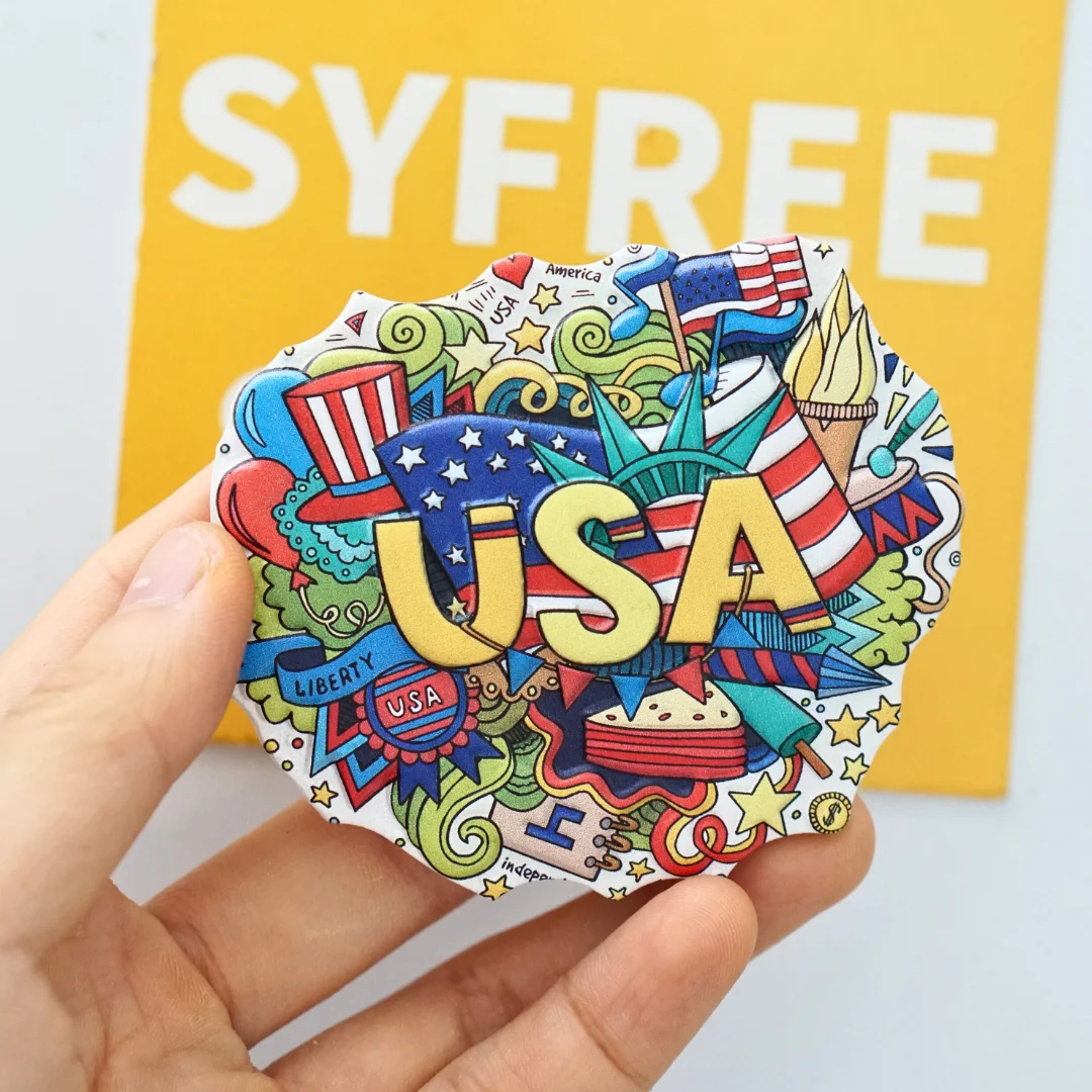 Magnetic Fridge Magnets Magnetic Sticker Magnetic Fridge Stickers American Attractions Styled Fridge Stickers American Style Fridge Magnets Times Square New York Magnets Home Decor