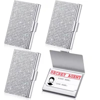Qinsuee Bling Bling Small Business Card for Women 10-20 Sheets Capacity, Alloy Business Card Case, Pocket, Slim Business Card 1