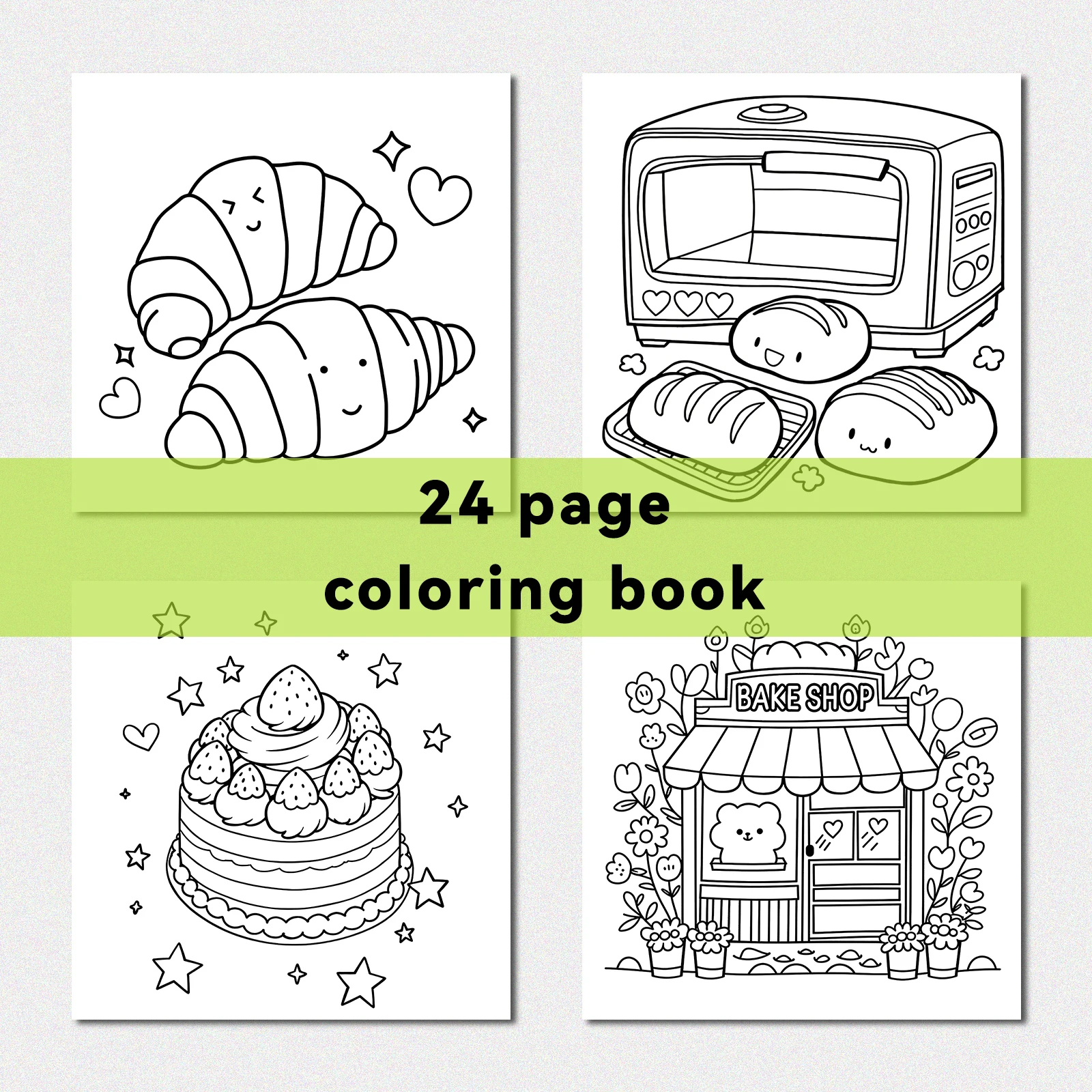 BAKE SHOP Coloring Book for Adults And Teens Featuring Cute Drawing Book Bold-easy Patterns Perfect Gift for Party and Birthday 4