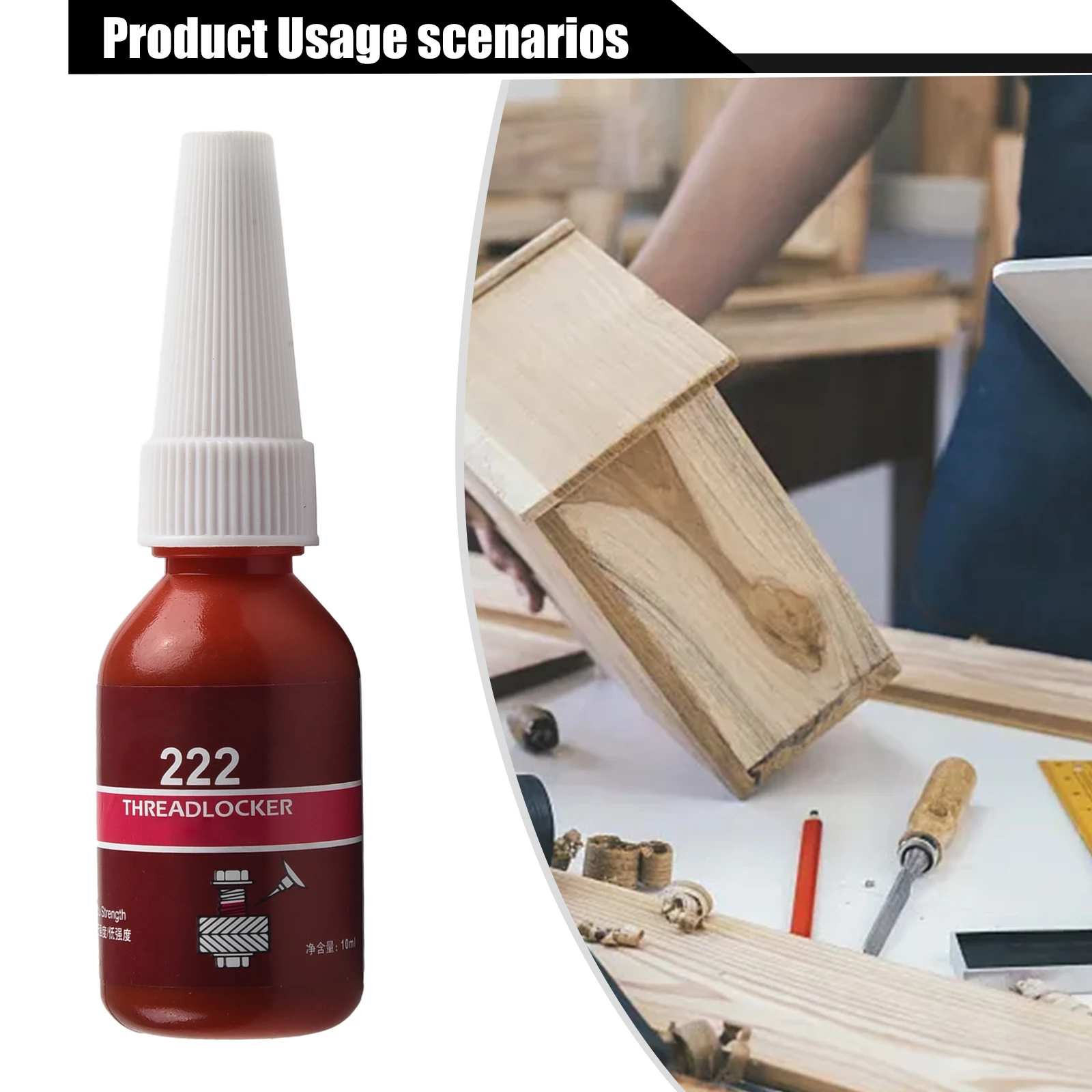 

10ml Thread Anaerobic Adhesive Metal Glue Threadlocker Blue Caulking Agent 243 Anti-Pressure Screw Lock Thread Lock Sealing Tool
