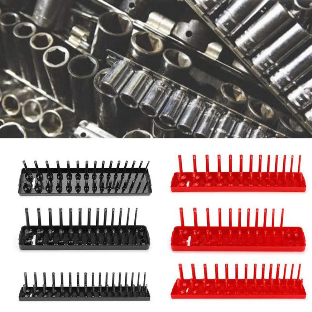 Plastic Sleeve Holder Metric Socket Tray Socket Organizer Metric Holder Tool SAE Home Sleeve Tool Storage Rack Garage Tray 2