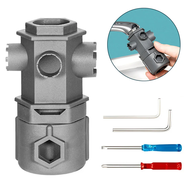 16 in 1 Wrench Tool Set For Faucet Kitchen Bathroom Multi-Purpose Maintenance Pipe Faucet Disassemble Aerator Replace Valve 2030