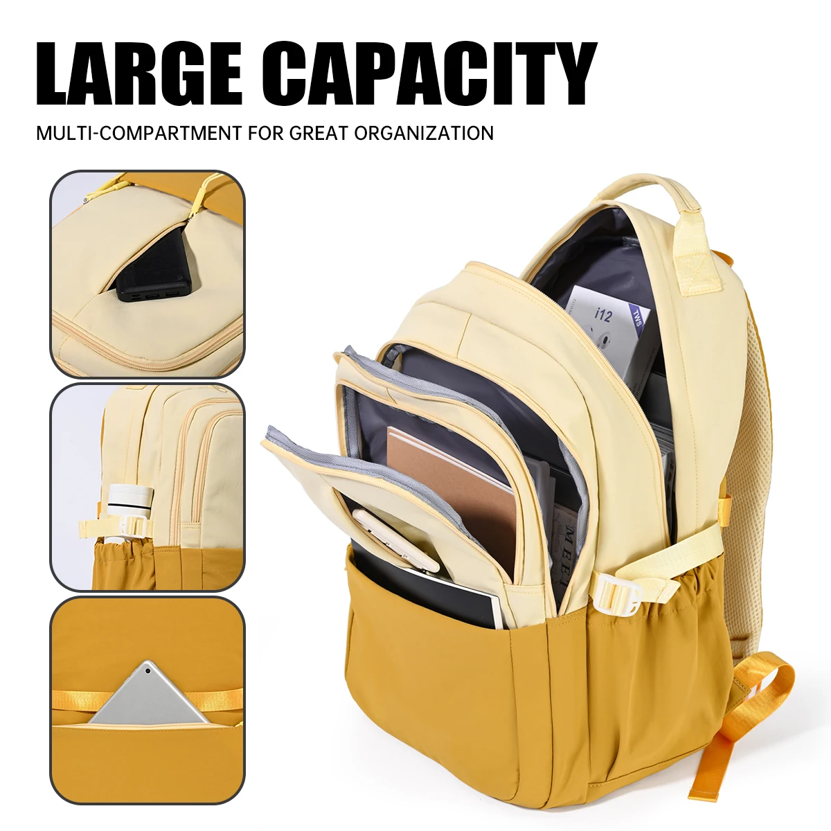 Backpack for Women, Large Capacity, Junior High School Student Schoolbag, Burden-Reducing, Spine-Protecting, Lightweight, New Style, High School Student Travel Backpack