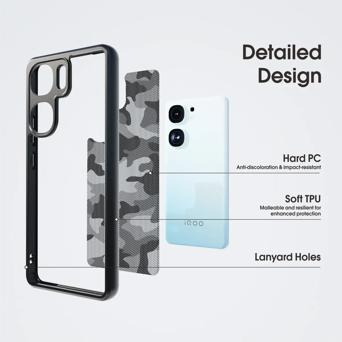 Camo Frosted Transparent Shockproof Protective Phone Case
