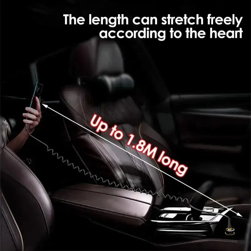 PD 120W Car Spring Data Cable Retractable Fast Charging USB C To Type C Cable For iphone 15 Series Samsung Huawei Xiaomi Redmi