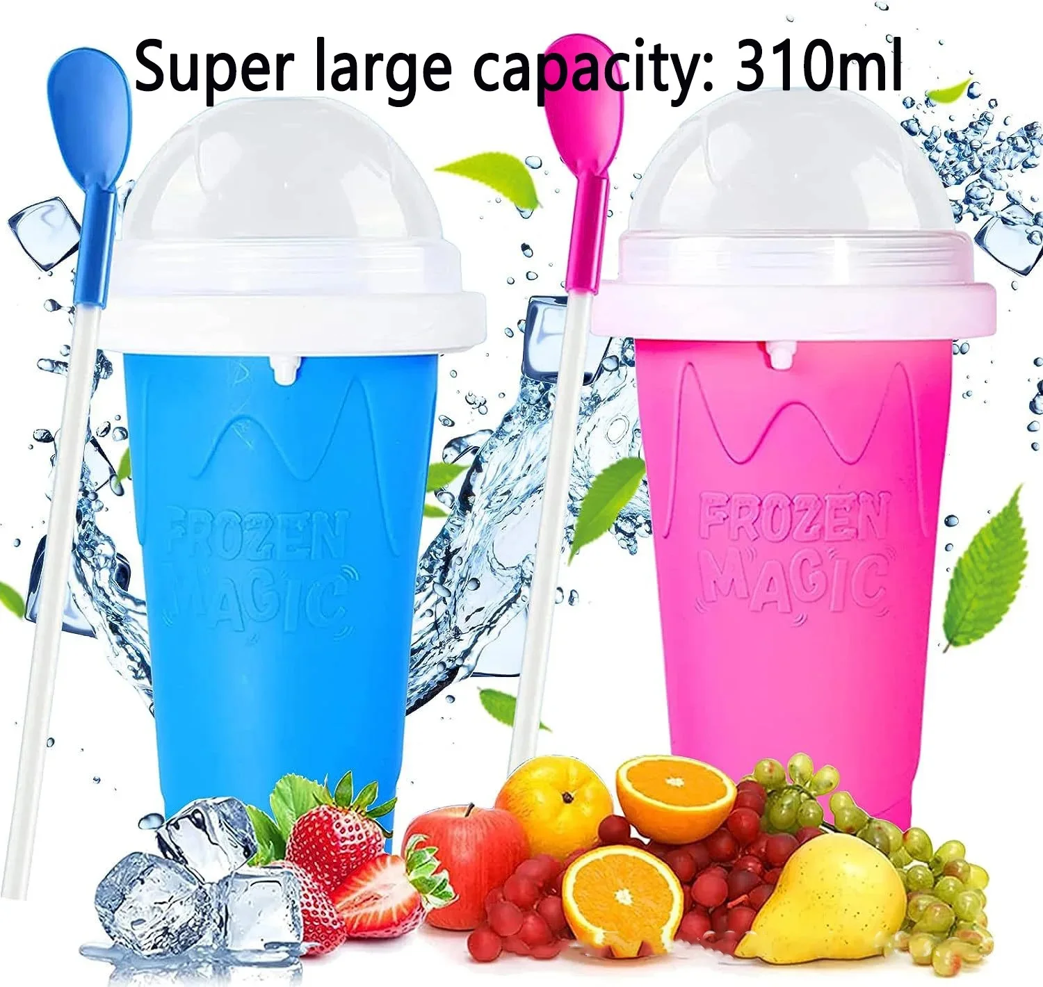 Shake Smoothies Cup Ice Cream Maker Quick-Frozen Silicone Squeeze Cup DIY Juice Milkshake Water Bottle Cooling Sand Home