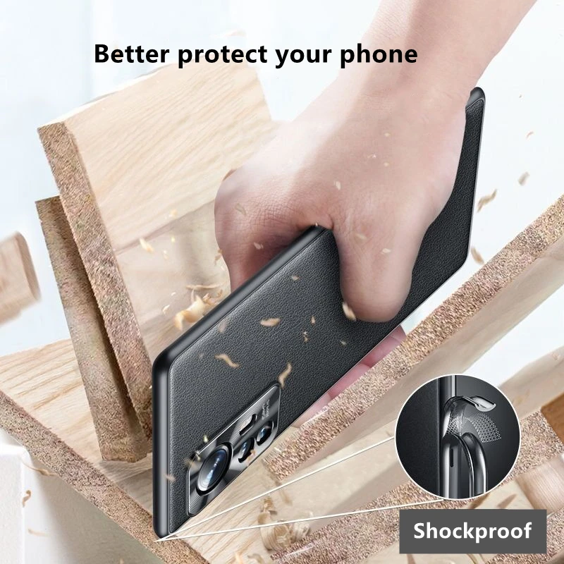 For Xiaomi 12 Case Mi 12 Pro Stylish Plain Leather Cover 12X Luxury Soft TPU Bumper Shockproof For Twelve Pr O Camera Protection 5