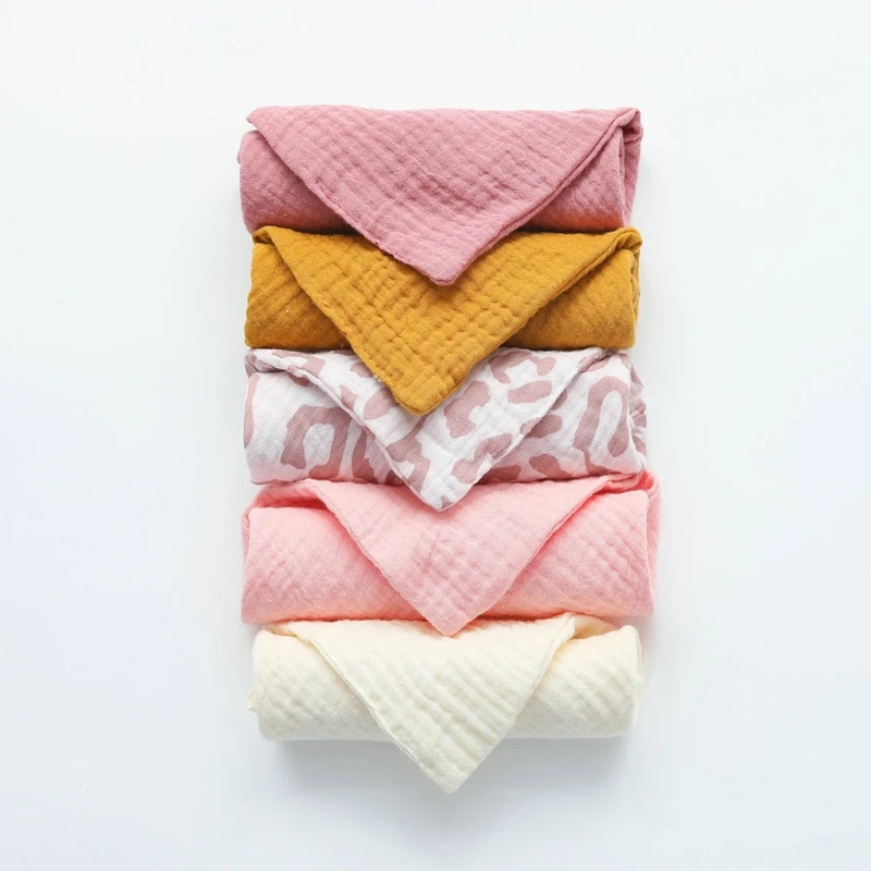 10Pcs Baby Square Towels Infants Wash Hand Face Towel Handkerchief Feeding Bib Burp Cloth Soft Crepe Muslin Saliva Towel P31B