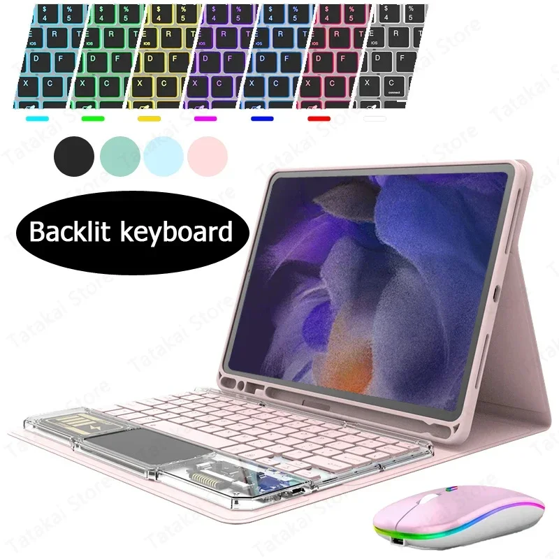 Tastiera Touchpad Per Samsung Galaxy Tab S9 2023 Tastiera Retroilluminata In Cristallo Per Galaxy Tab S9 Custodia Sm-X710 X716B Tab S9 Tastiera