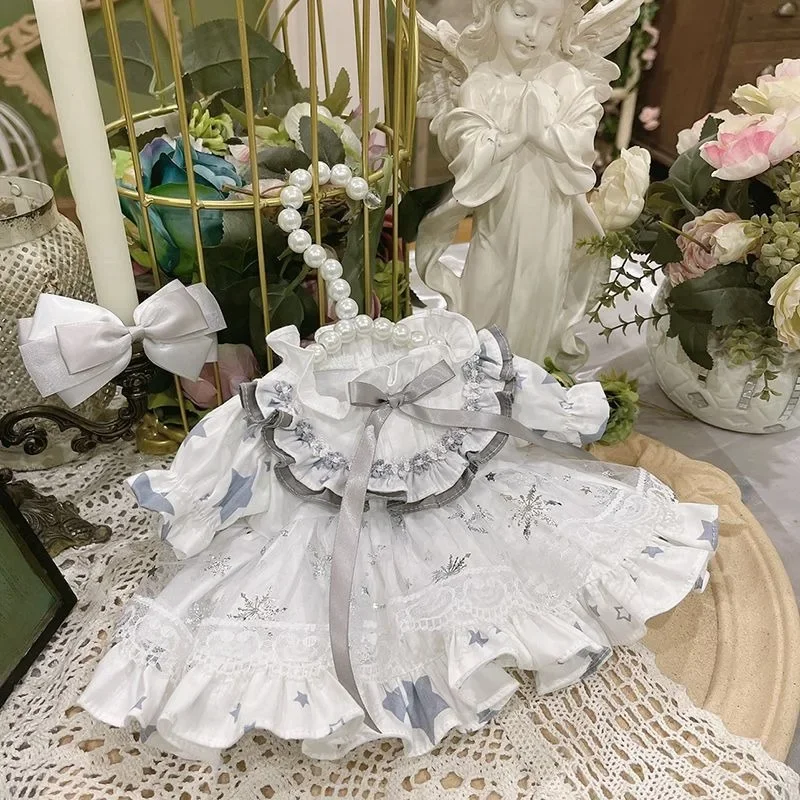 20CM Cotton Doll Skirt Grey Star Baby Clothes 3
