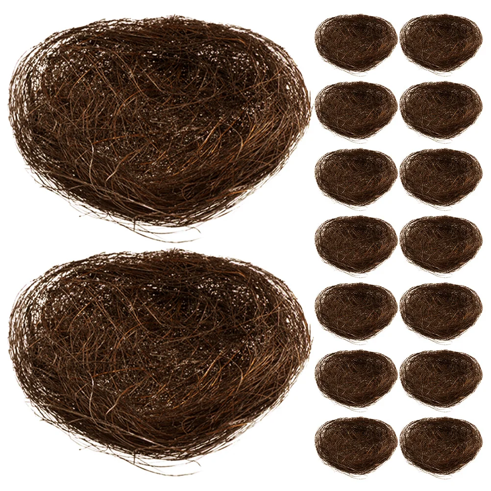 Simulated Bird Nest Garden Bird Nest Ornaments Decorative Photography Props Dinner Plate Decor 16Pcs simulated bird eggs