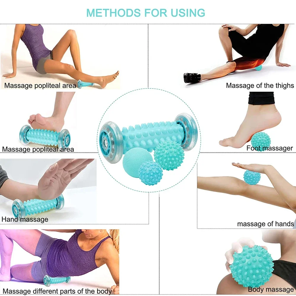 Massage Ball - Foot Pain Therapy Kit - Plantar Fasciitis, Heel Spur, Sore Muscles, Trigger Point - Back, Arm, Neck, Shoulder,Leg