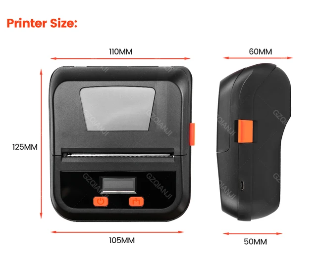 Impresora Térmica Portátil 80mm USB+BluetoothPT008B