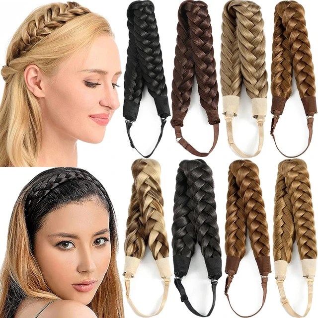 Fake Thick Plaited Chunky Braided Headband One Piece Women Wide