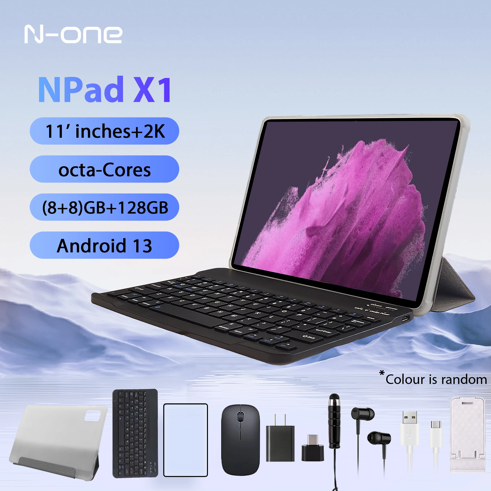N-one NPad X1 11 인치 태블릿 PC (8 ++ 8)GB RAM, 128GB ROM, 안드로이드 13, 2000x1200 FHD, MTK G99, 8 + 20MP + 2MPCamera, 18W PD