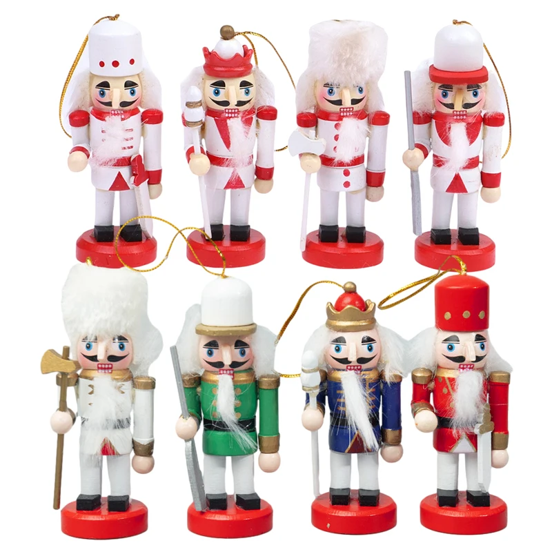 

1Pc Christmas Doll 10CM Nutcracker Puppet Soldier Ornaments Christmas Pendant Xmas Tree Home Decor New Year Gift