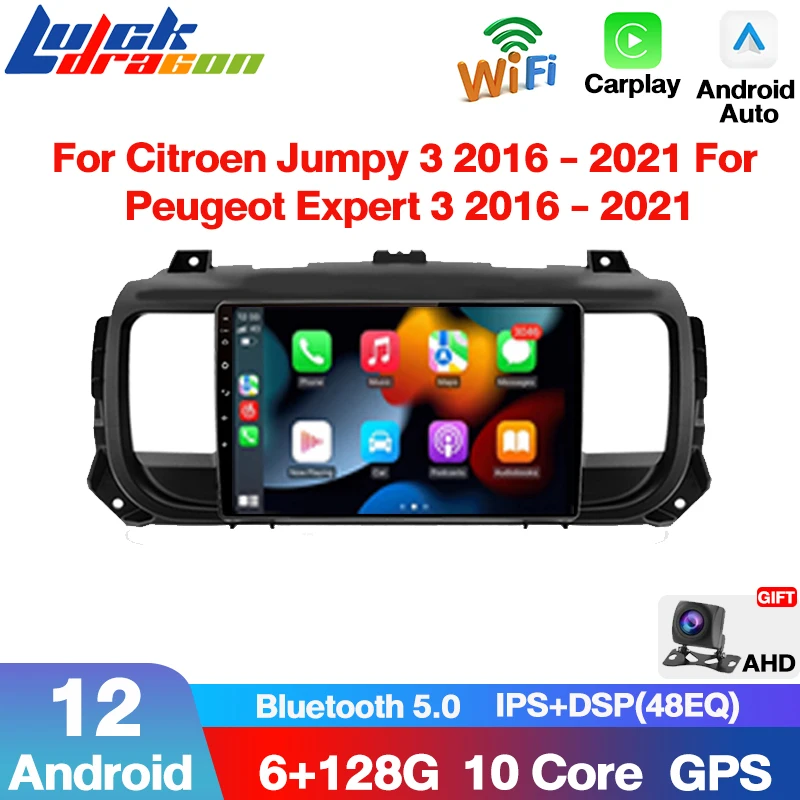2 Din Android беспроводной Carplay Android авто для Peugeot Expert 3 Citroen Jumpy 3 SpaceTourer 2016 - 2021 автомобильное радио Авторадио