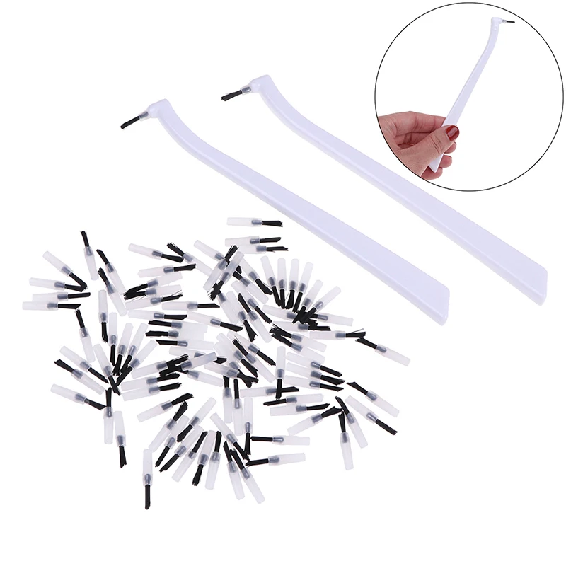 Dming 200 Piezas De Microcepillos Aplicadores Desechables Para Herramientas De Eliminación De Extensiones De Pestañas, Mini Cepillos De Algodón Para Maquillaje Y Cuidado Personal (blanco