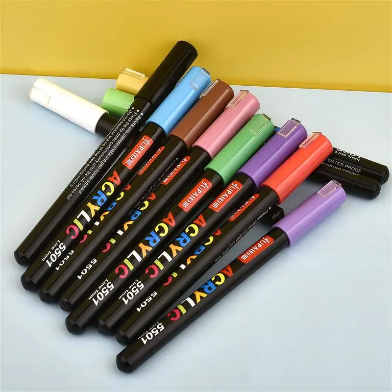 19 Colors Design Art Marker Acrylic Paint Brush Pen Rock Painting Stone Ceramic Glas Wood Canvas DIY Graffiti Drawing Supplie