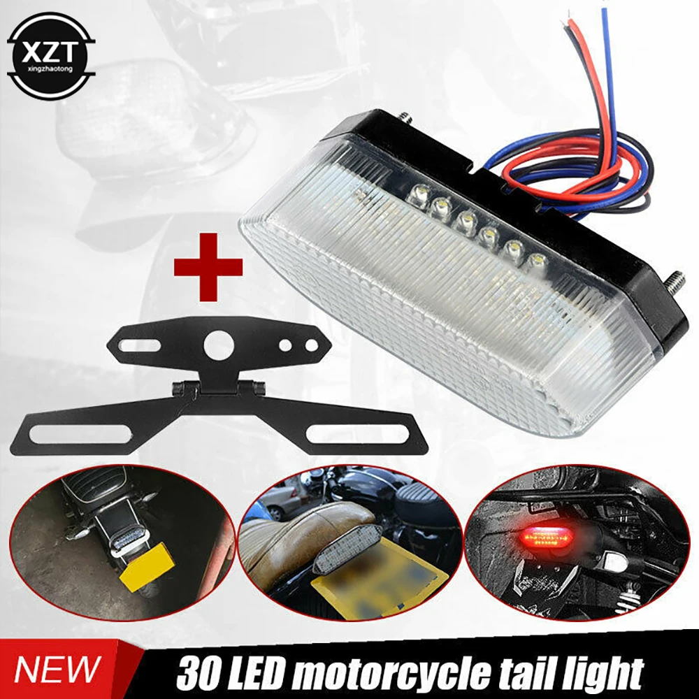 

12V 30LED Universal Motorcycle Bicycle Rear Tail Light Brake Light Dirt Bicycle ATV Tail Light License Plate Light Signal Light