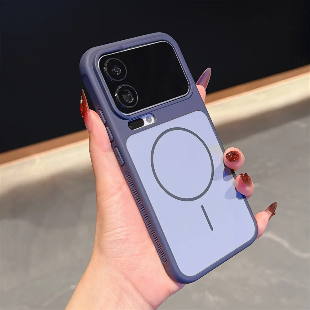 Magnetic Heat-Dissipating Matte Skin Feel Shockproof Case with Wireless Charging Capability