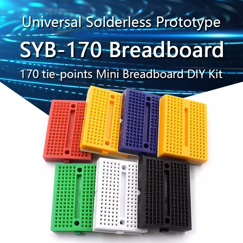 

SYB-170 Universal Solderless Prototype Breadboard 170 tie-points Mini Breadboard DIY Kit White Black Red Yellow Blue Green