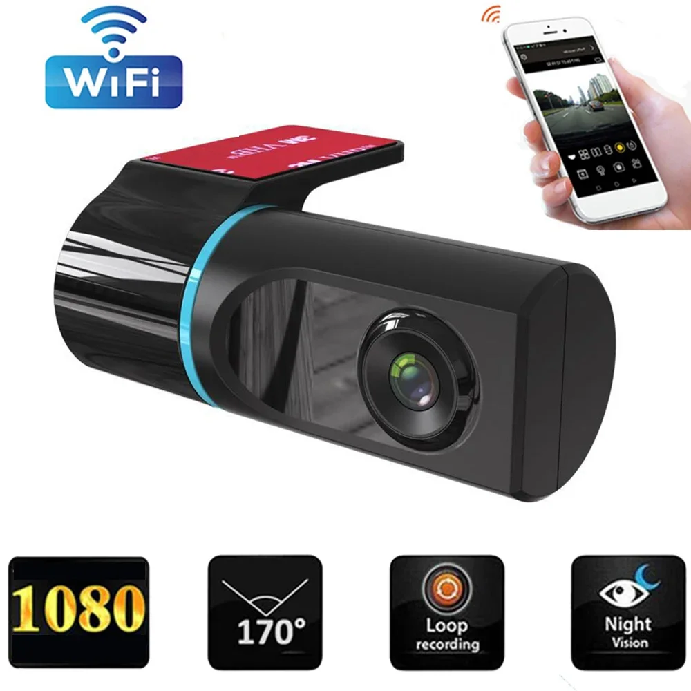 

Автомобильный мини-видеорегистратор с Wi-Fi и USB, 1080P