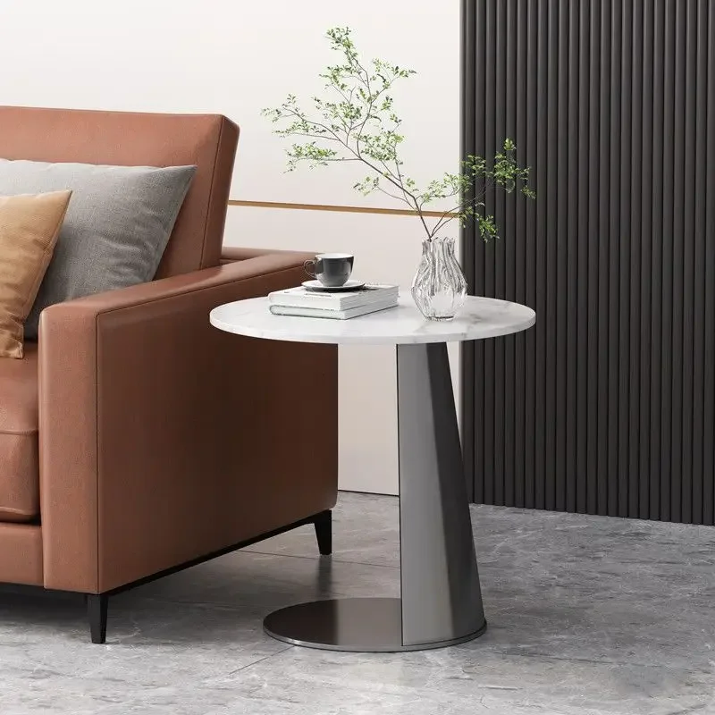 Round Entrance Slate Tea Table Center Modern New Living Room Small Cabinet Japanese Nordic Bedside Mesa Noche Furniture Center bedside cabinet grey sonoma 40x35x47 5 cm