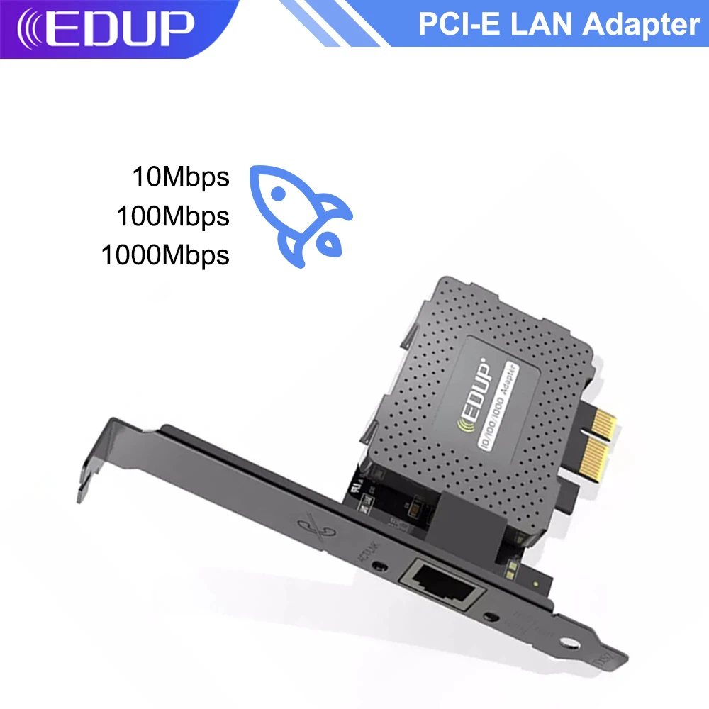 Ethernet-адаптер EDUP Gigabit, PCI Express, Wi-Fi, PCI-E, сетевая карта 10/100/1000 м, RJ45, LAN-адаптер, конвертер для настольного компьютера