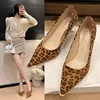 2025 Women's Leopard Print Sexy High Heels Metal Toe Pointed Tip Thin Heels Shallow Mouth Luxury Shoes Leisure Banquet Workplace 3