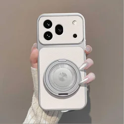 Vegan Leather Magnetic Protective Case with Ring Stand for Honor 400 (China) (White)