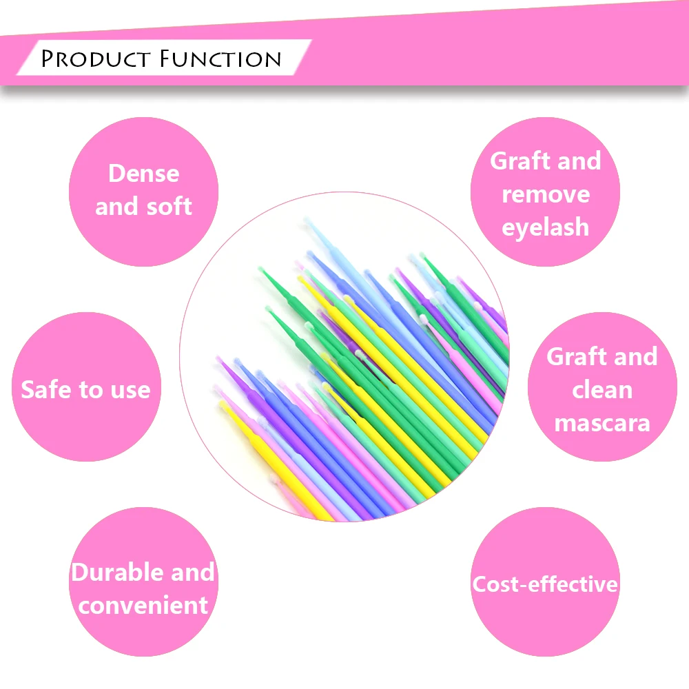 Eyelash Extension Cleaning Swabs 100PCS/Bottle Lash Lift Glue Remover Applicators Microblade Makeup Micro Brushes Tool makeup brush set makeup brush eyelashes brush eyelash removal brush eyelash cleaner brush eyelash brush makeup tool set makeup tool