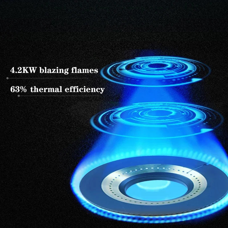 4.2KW Double Head Fierce Fire Stove/Household Desktop Embedded Dual-Purpose Natural Liquefied Gas Stove  /Electronic Pulser 6