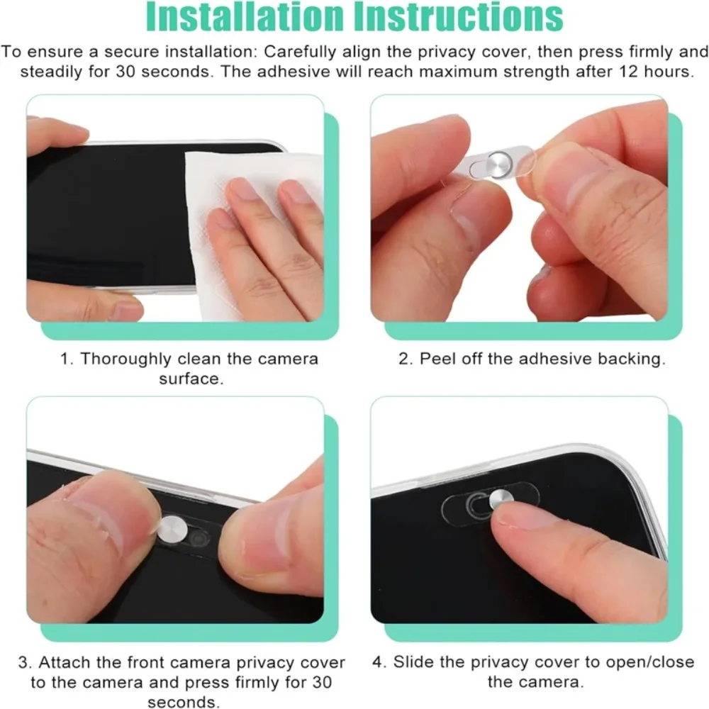Ultra-Thin Transparent Privacy Camera Cover with Slide Protection for Smartphones and Tablets